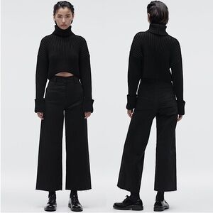 Zara Marine (Sailor) Straight High Waisted Jeans Black 0